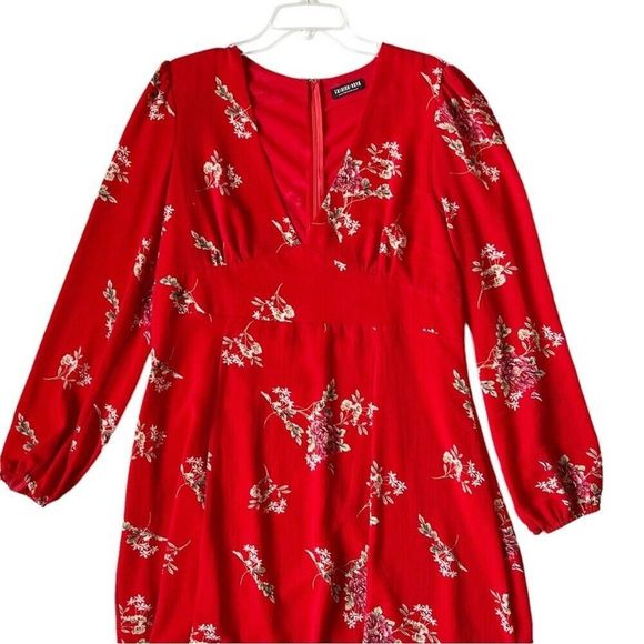 Fashion Nova Land of Make Believe Floral Flare Dress Plus Size 2X Red - Picture 5 of 12